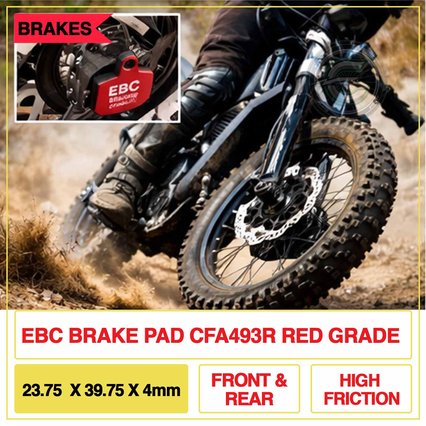 EBC CFA493R brake pads compatible with Shimano Saint BR640821 disc brake callipers