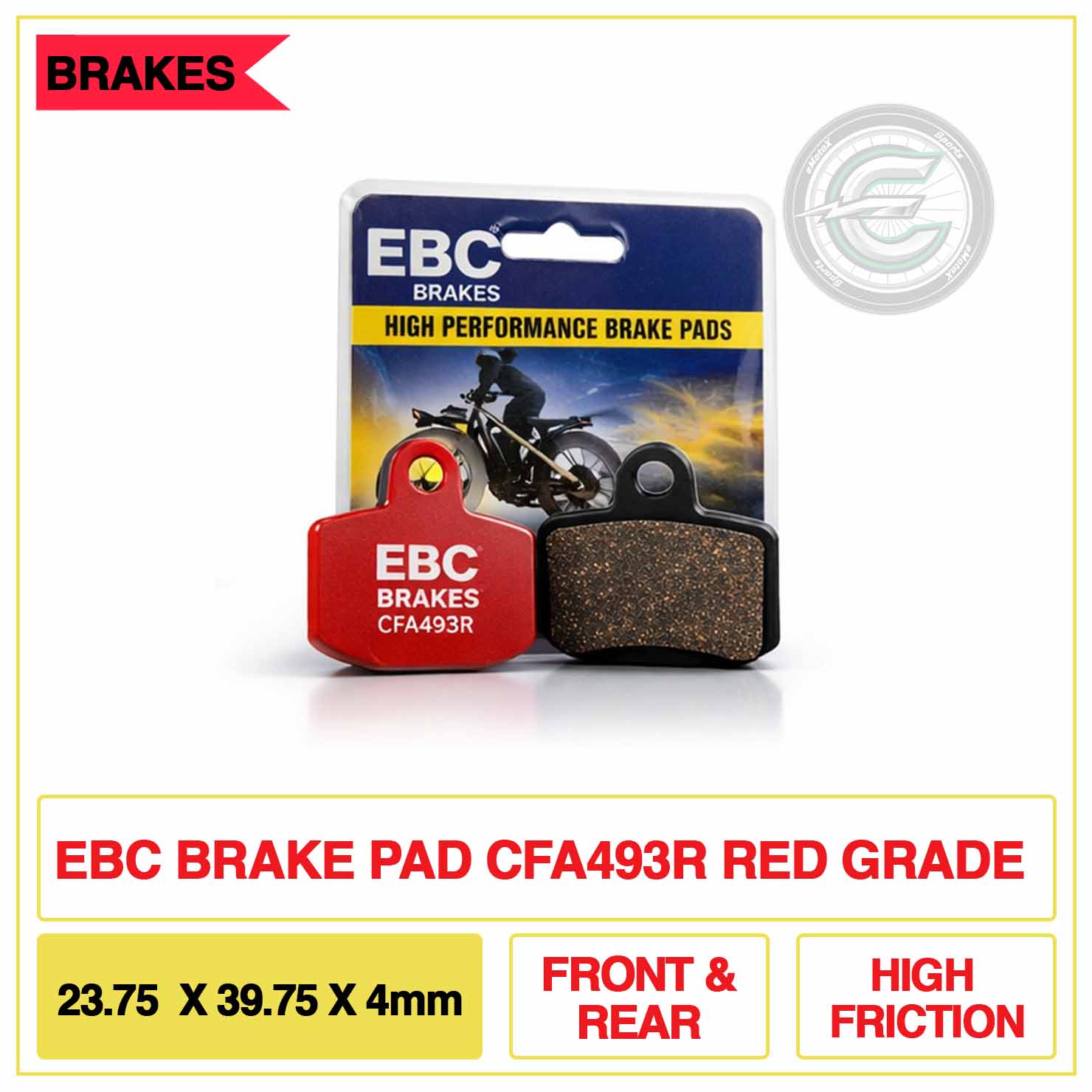 EBC CFA493R brake pad set — semi-sintered Red grade for Sur-Ron Talaria electric bikes