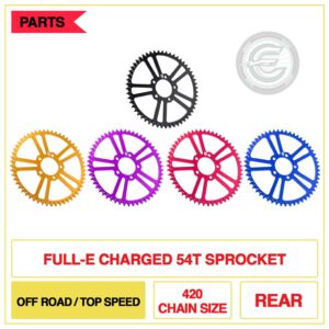 Full-E Charged Rear Sprocket 420-54T – Maximum Torque & Performance