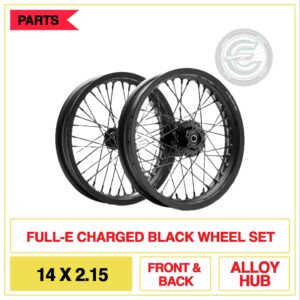 Full-E Charged Front And Rear Black Wheel Set 14 X 2.15