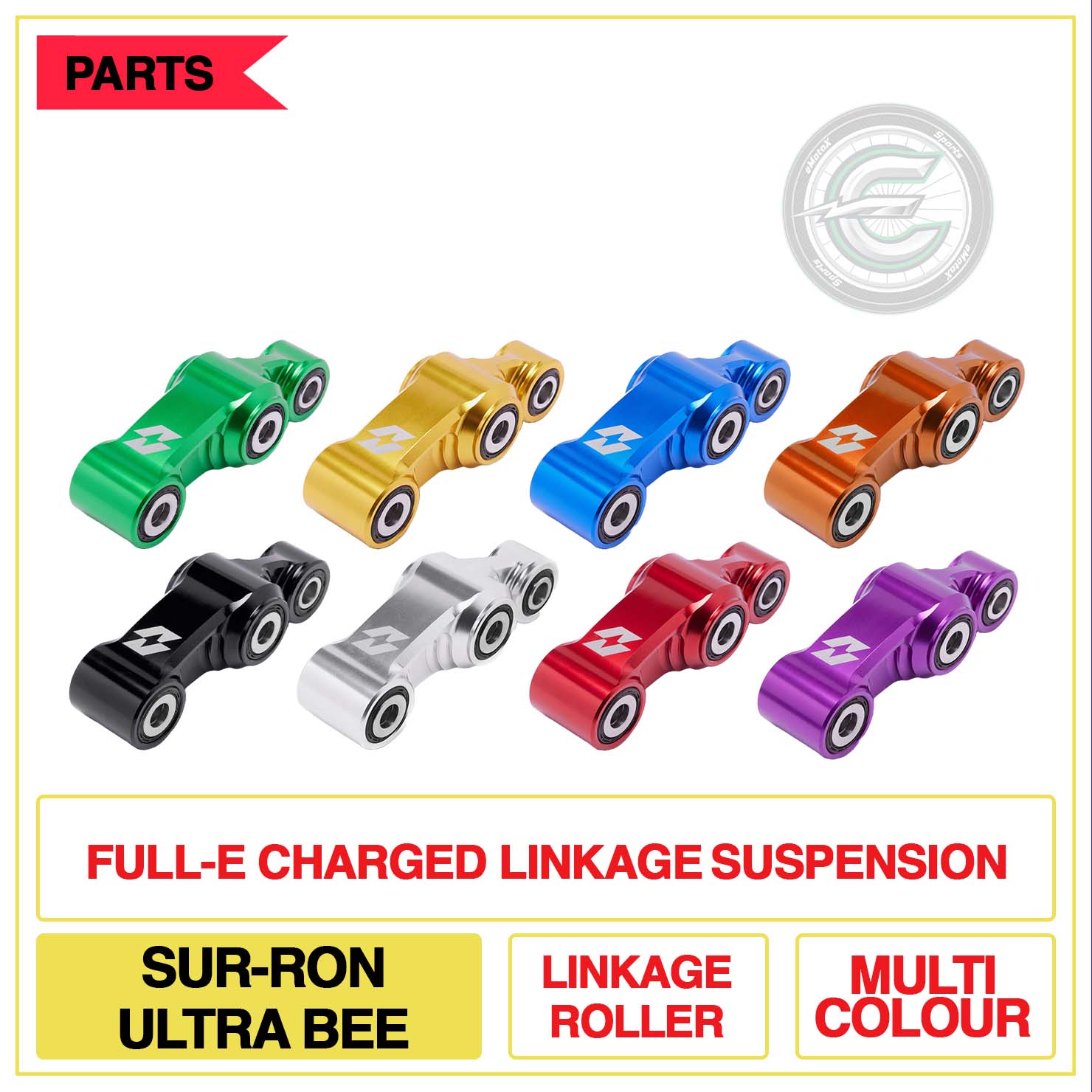 Full-E Charged Reinforced Suspension Linkage for Ultra Bee with Roller