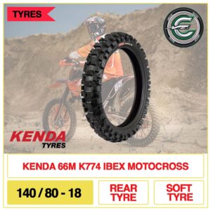 Kenda 140/80-18 66M K774 IBEX Motocross Rear Tyre