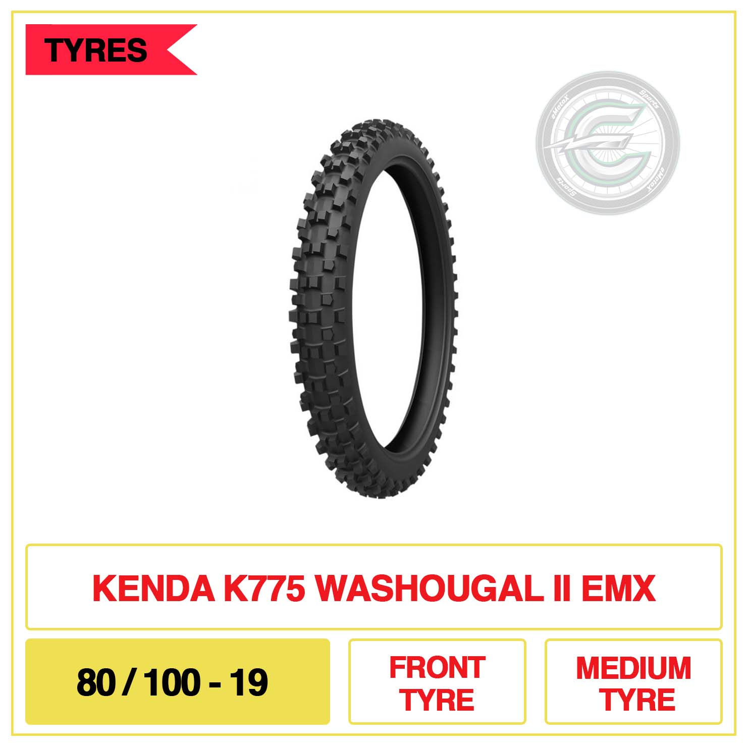 Kenda 80/100-19 K775 Washougal II EMX Front Tyre - Image 3