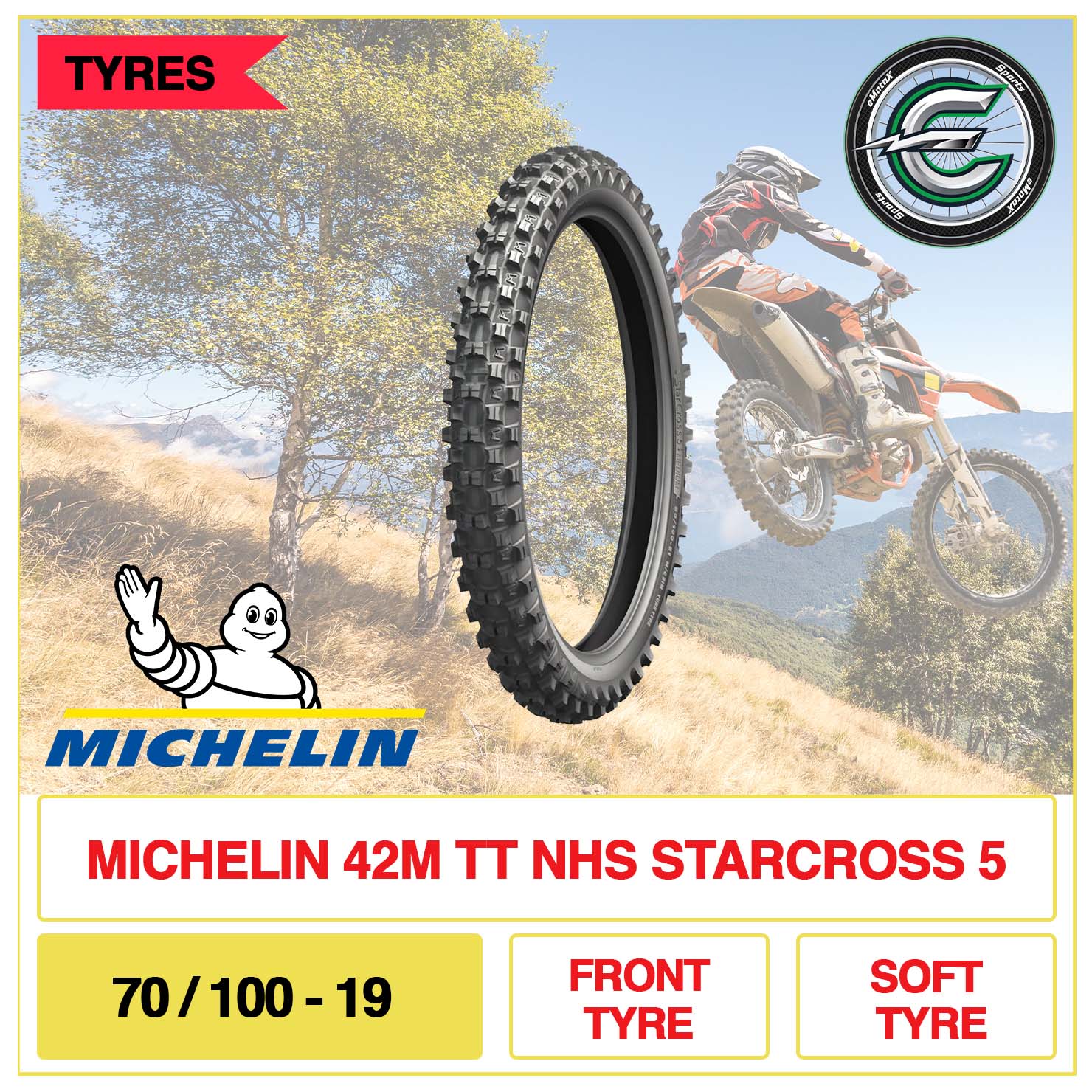Michelin 70/100-19 42M TT NHS Starcross 5 Soft Front Tyre