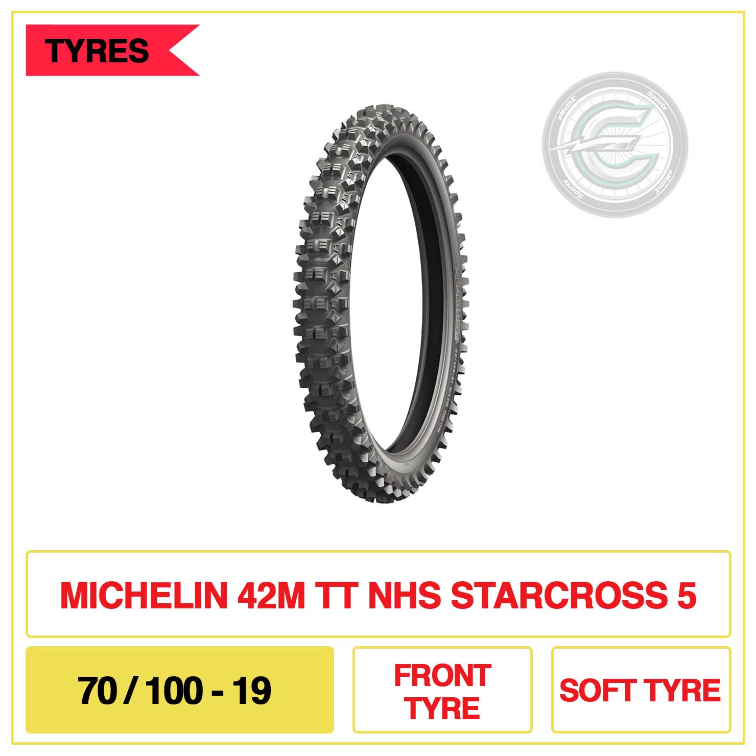 Michelin 70/100-19 42M TT NHS Starcross 5 Soft Front Tyre - Image 3
