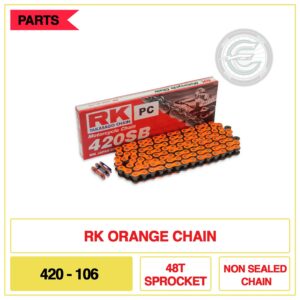 RK 420 Orange Chain – 106L for Sur-Ron / Talaria 48T RK-420MXZ-106-ORANGE