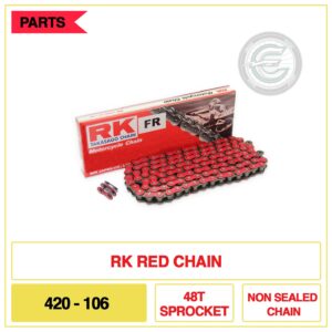 RK 420 Red Chain – 106L for Sur-Ron / Talaria with 48T Sprocket RK-420MXZ-106-RED