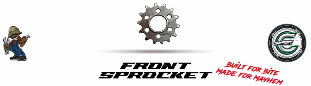 Front sprocket with cartoon mechanic illustration
