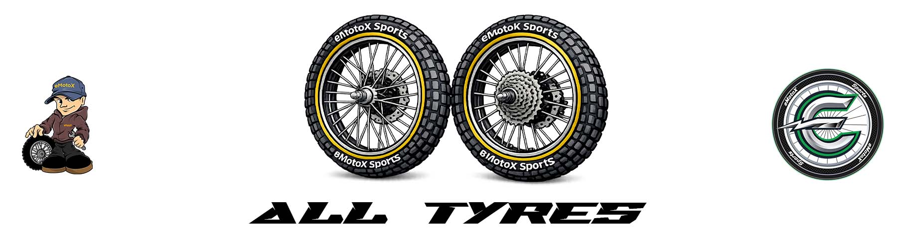 Electric Motocross All Tyres EMX banner featuring electric motocross tyres for electric dirt bikes
