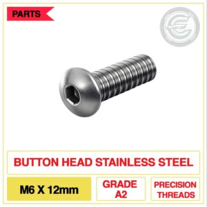 M6 X 12mm Button Head A2 Grade