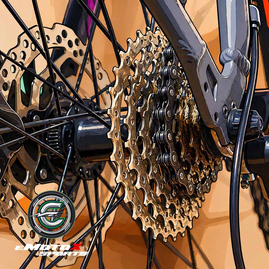 electric bike drivetrain with cassette and chain – eBike drivetrain service, gear tuning, lubrication and repair UK