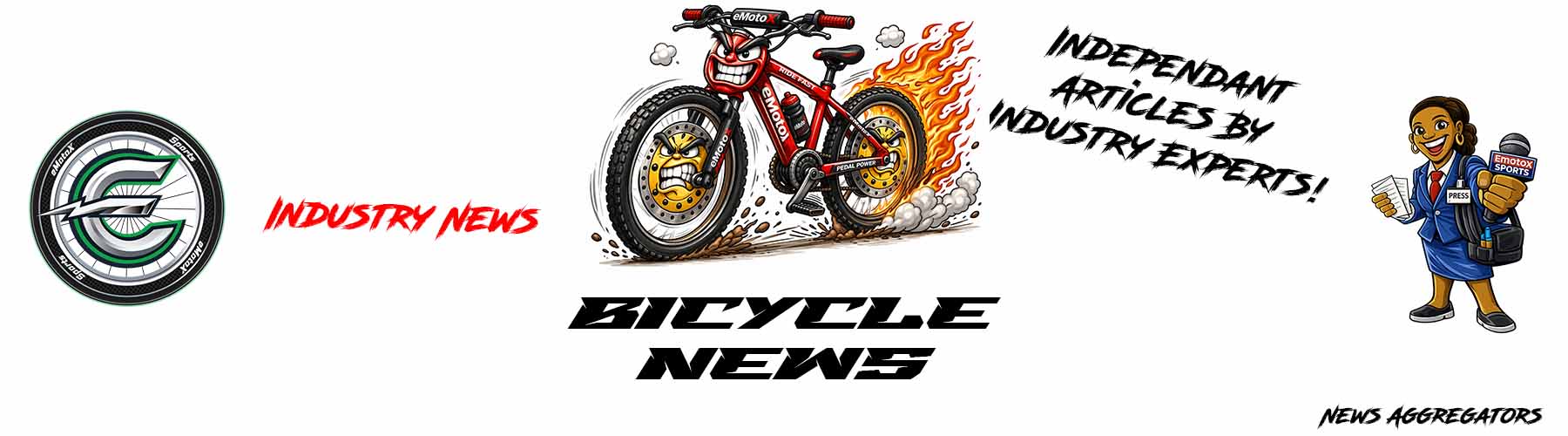 bicycle news aggregator header featuring latest cycling news, bike industry updates, reviews and expert insights