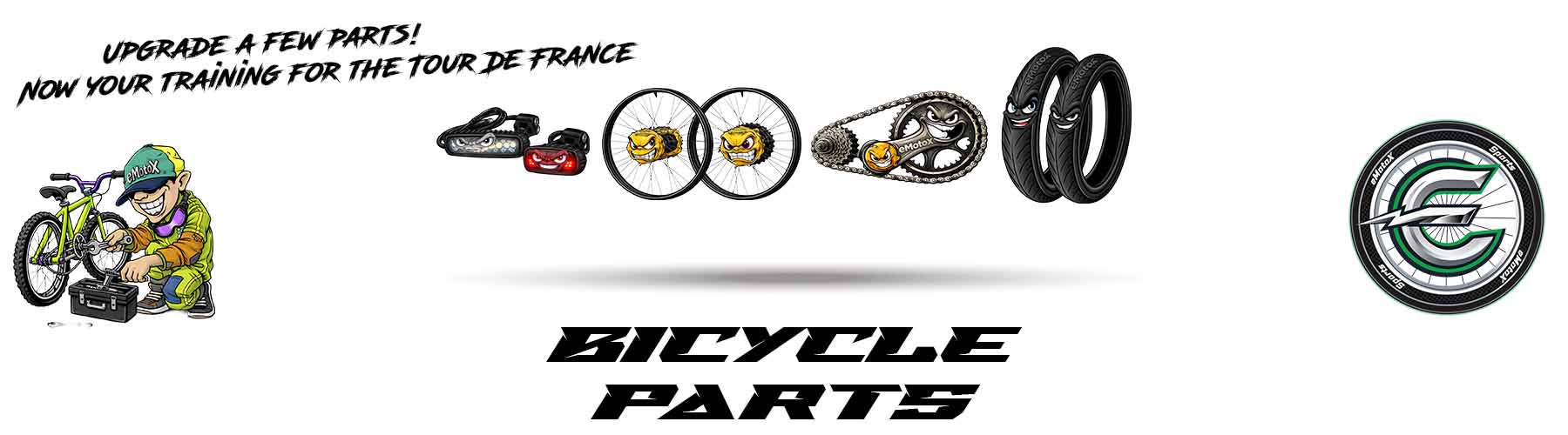 Bike parts including bicycle parts, bike brakes, bicycle tyres and suspension components
