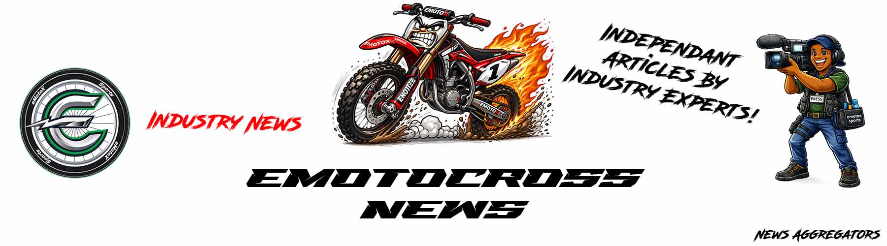 electric motocross news aggregator header featuring latest eMotocross news, electric dirt bike updates and industry insights