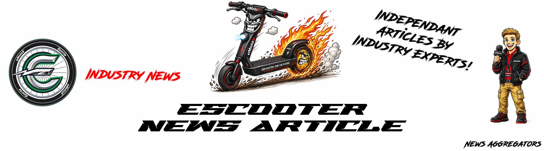 electric vehicle news article header featuring EV news, electric car updates, charging technology and industry insights