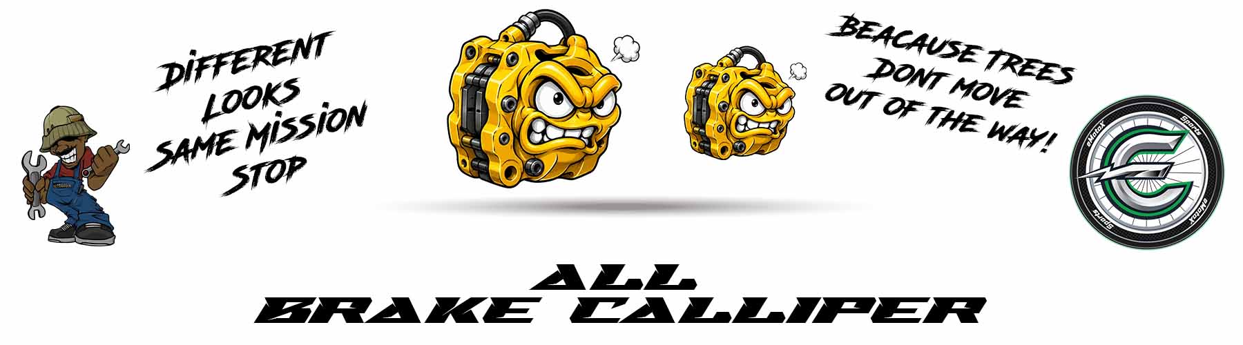 Electric motocross brake calliper header featuring eMX brake calliper upgrades, 4 piston eBike brake callipers and electric dirt bike brake calliper replacements by eMotoX Sports